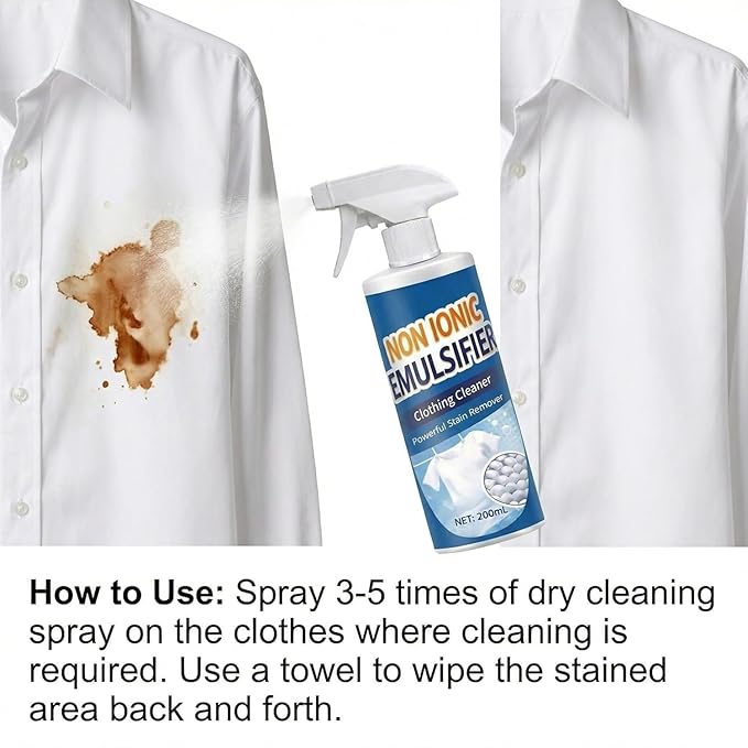 Non Ionic Emulsifier Clothing Cleaner Spray (Buy 1 Get 1 Free)