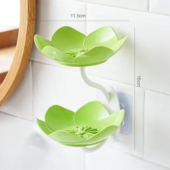 Drain Wall Mounted Double Layer Soap Tray (Random color)
