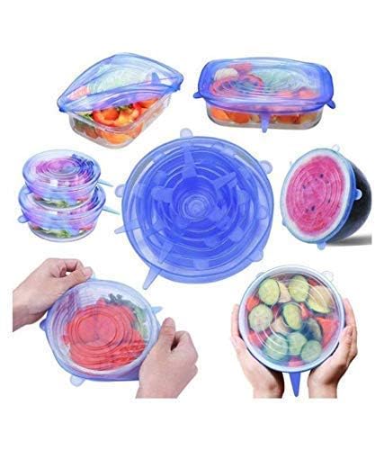 Flexible Silicone Food Cover Lids – Pack of 6