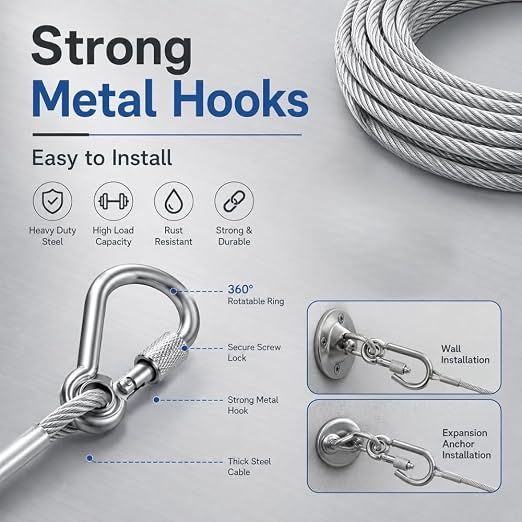 5 Meter Clothesline with Hooks