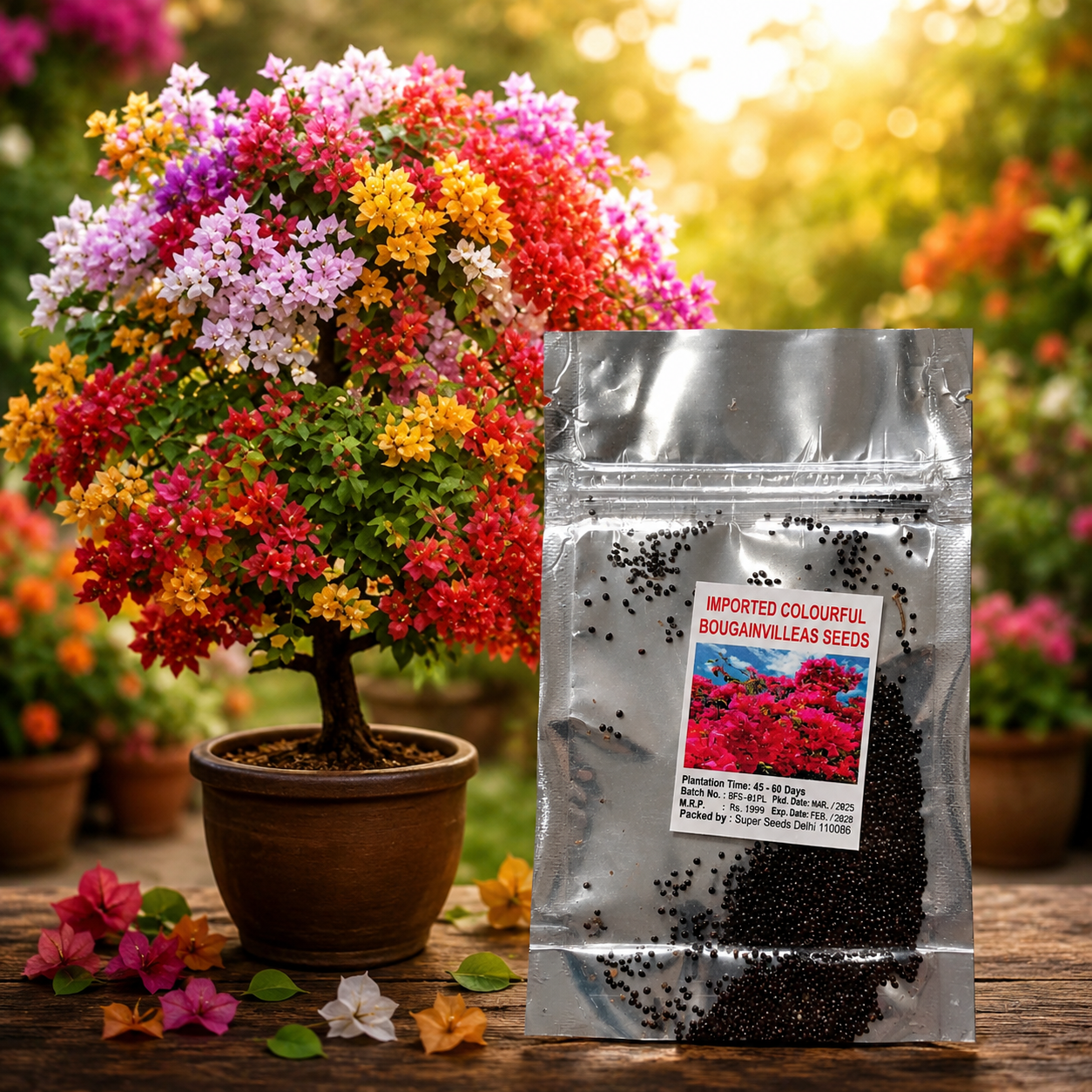 Mix Colour Bougainvillea Flower Seeds For Home Garden Pack of 1