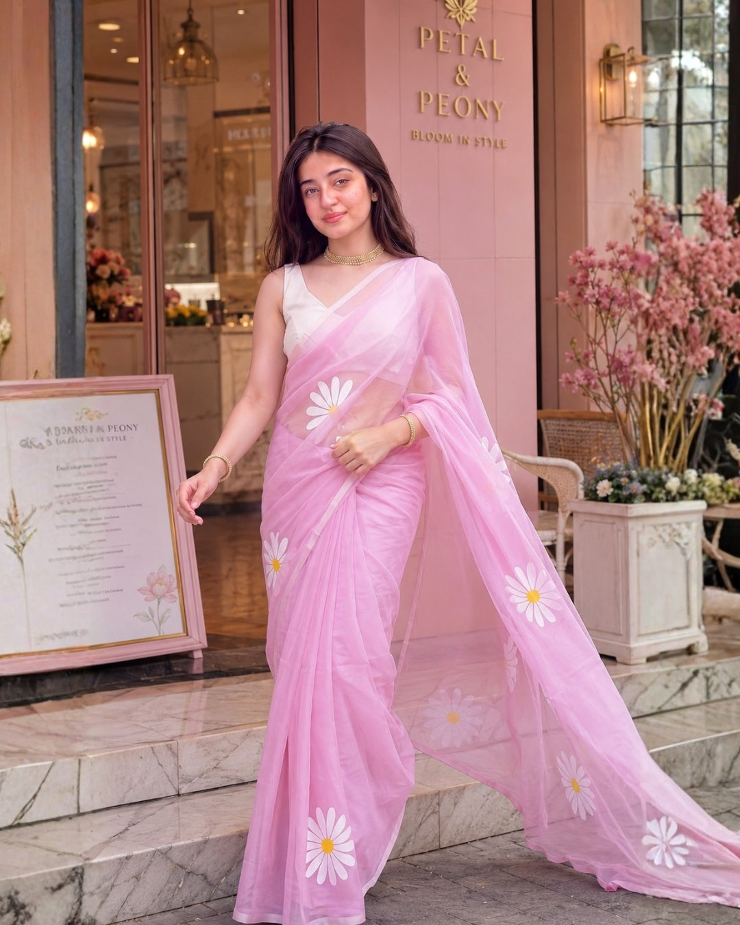 New Linen Cotton Digital Print Saree