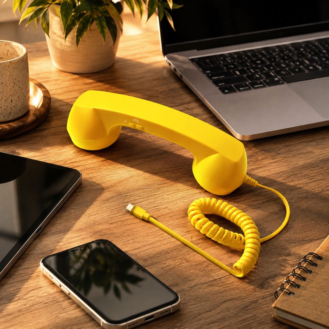 Retro Wired Phone Receiver with Volume Control