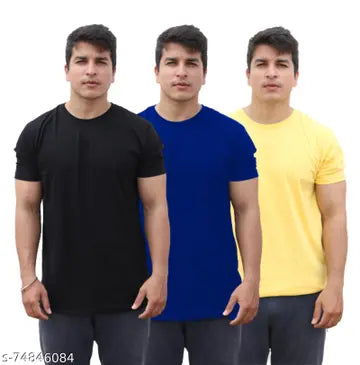 Men's T-Shirts - Pack of 3 (Assorted Colors)