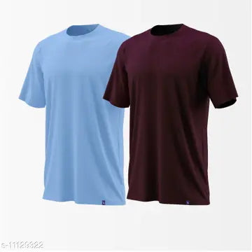 Solid Men's T-Shirts - Pack of 2 (Assorted Colors)