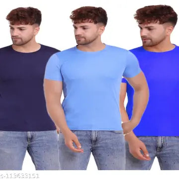 Stylish Men's T-Shirts - Pack of 3 (Assorted Colors)