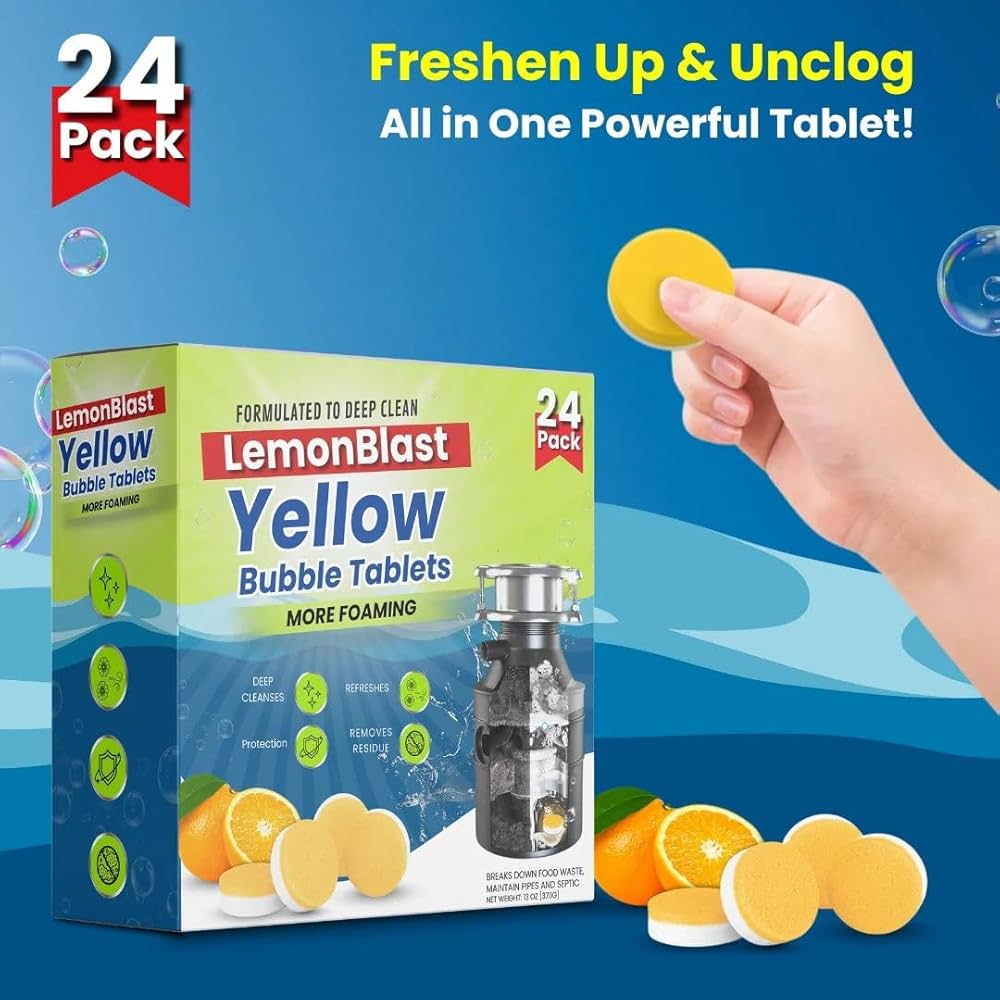 Lemonblast Yellow Bubble Tablets for Deep Cleaning 24 PCS