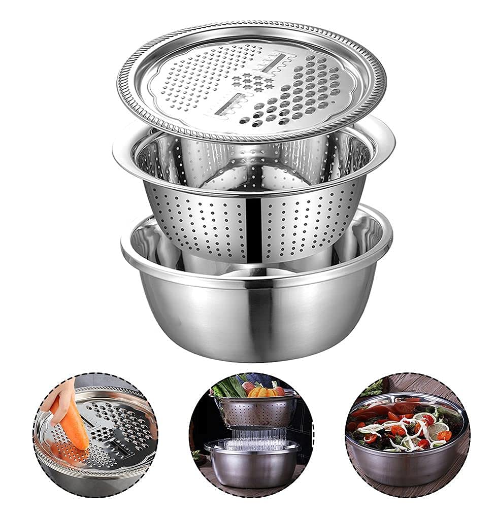 Stainless Steel Kitchen Drain Basket Set 3 in 1