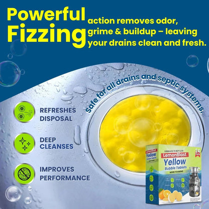 Lemonblast Yellow Bubble Tablets for Deep Cleaning 24 PCS