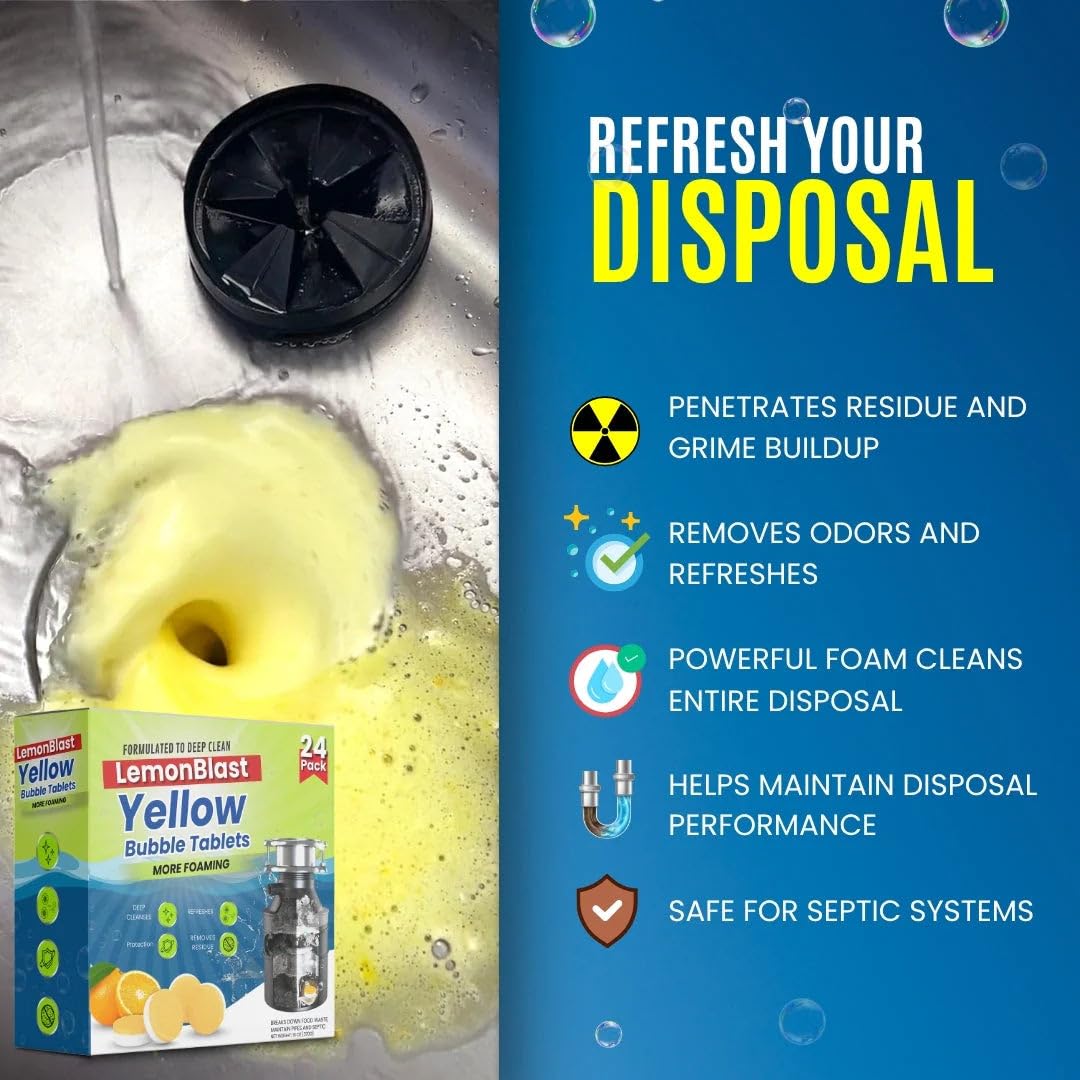 Lemonblast Yellow Bubble Tablets for Deep Cleaning 24 PCS