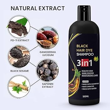 Black hair dye shampoo 3in1 (Buy 1 Get 1 Free)