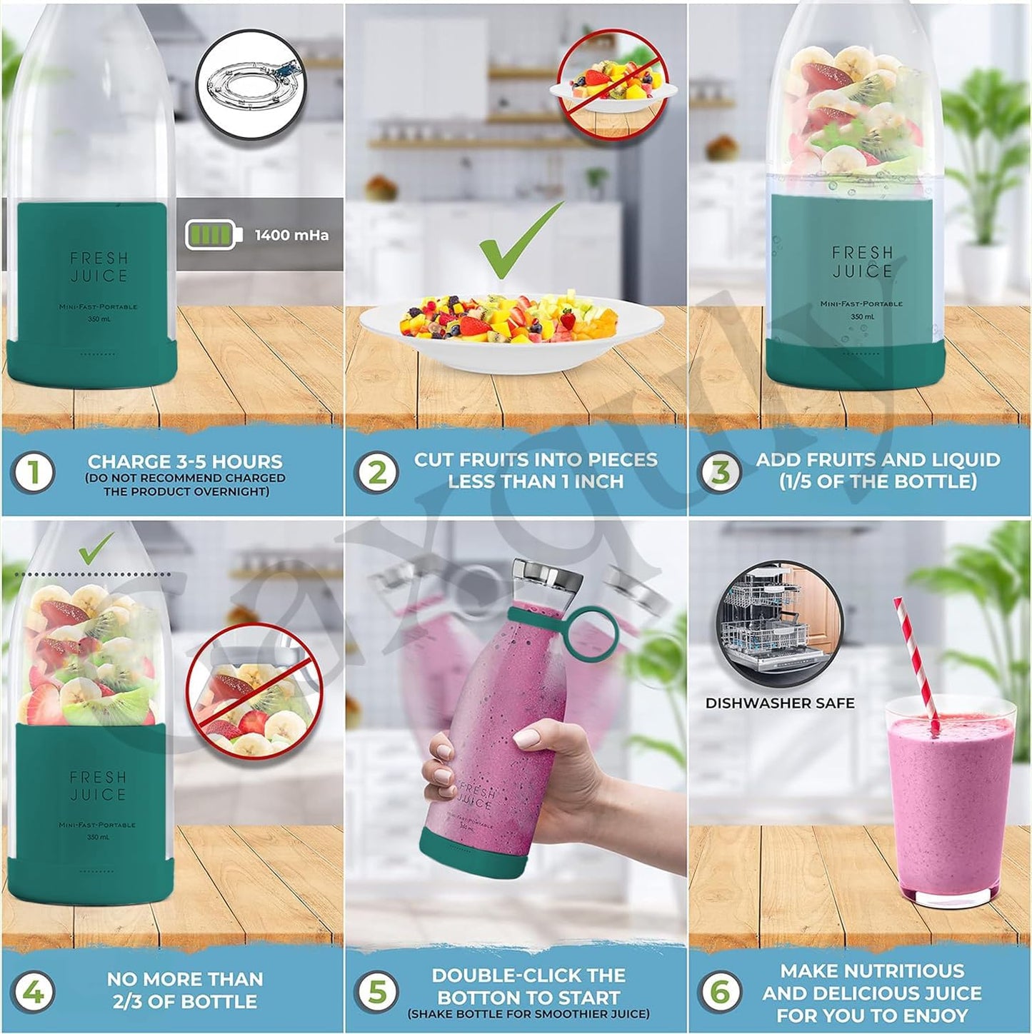 Electric Portable Mini Juicer Bottle