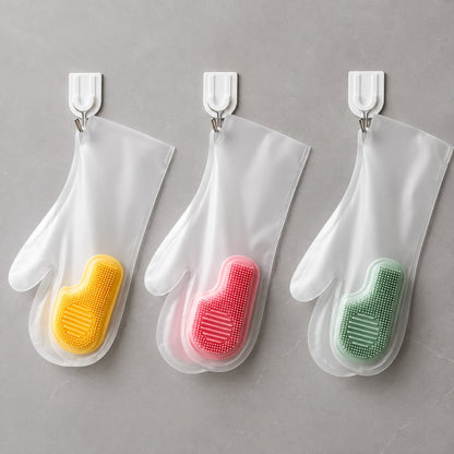 Silicone Dishwashing Glove Pair( random color)