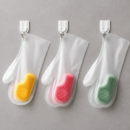 Silicone Dishwashing Glove Pair( random color)