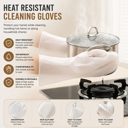 Silicone Dishwashing Glove Pair( random color)