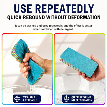 Rainbow Microfiber Dish Cleaning Sponges (12 Pieces)