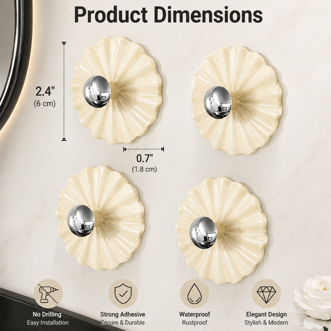 Petal Shaped Adhesive Wall Hooks (5Pcs)