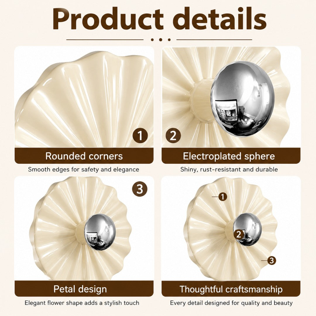 Petal Shaped Adhesive Wall Hooks (5Pcs)