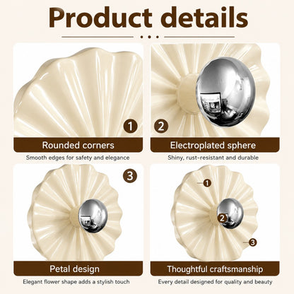 Petal Shaped Adhesive Wall Hooks (5Pcs)