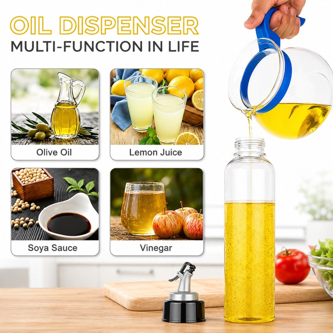 Spill-Proof Transparent Cooking Oil bottle (Buy 1 Get 1 Free)