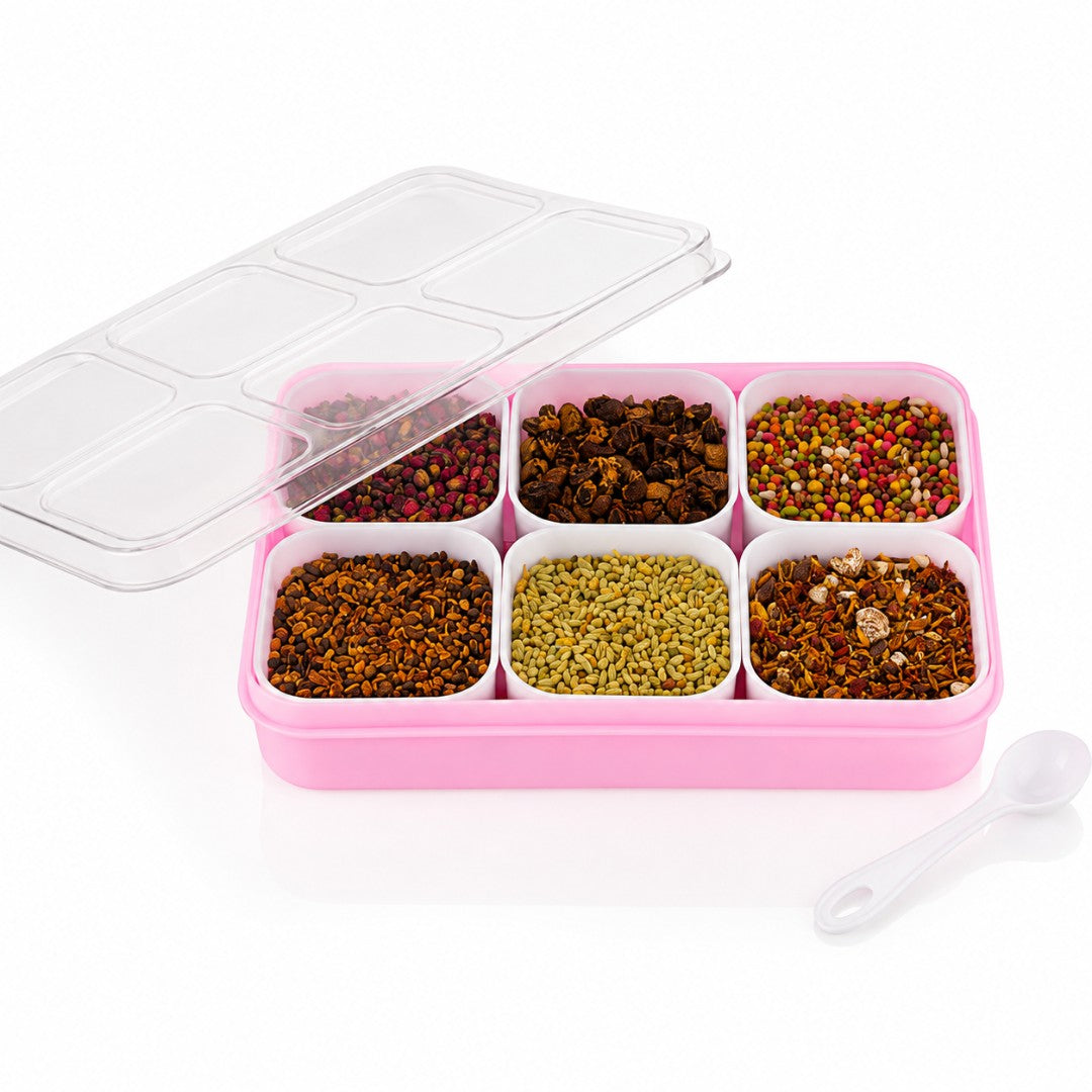 6-in-1 Masala Box for Kitchen with spoon