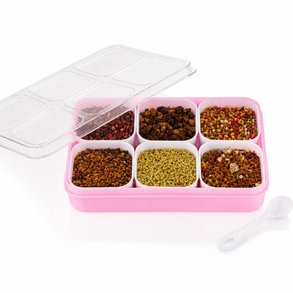 6-in-1 Masala Box for Kitchen with spoon
