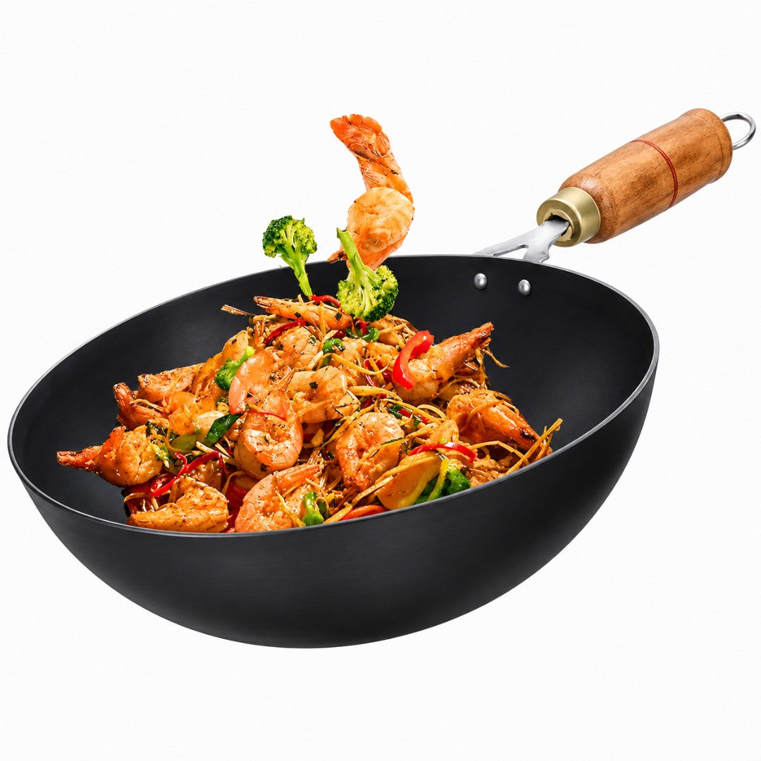 Steel Iron Wok with Strong Handle Kadai