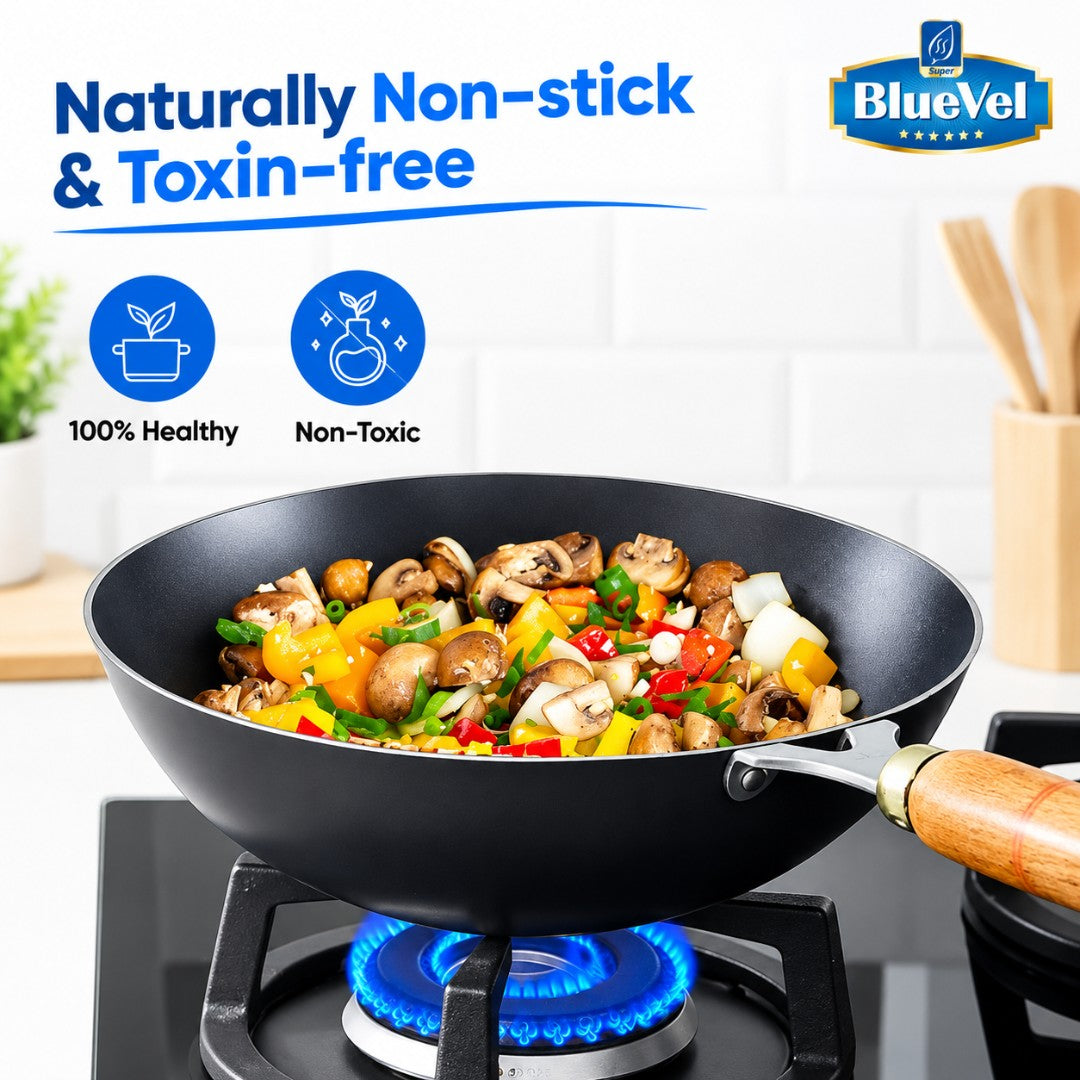Steel Iron Wok with Strong Handle Kadai