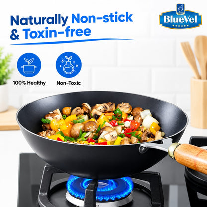 Steel Iron Wok with Strong Handle Kadai