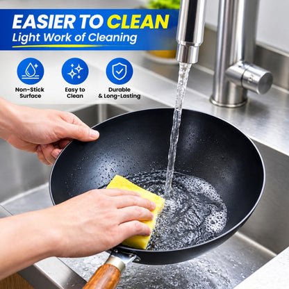 Steel Iron Wok with Strong Handle Kadai