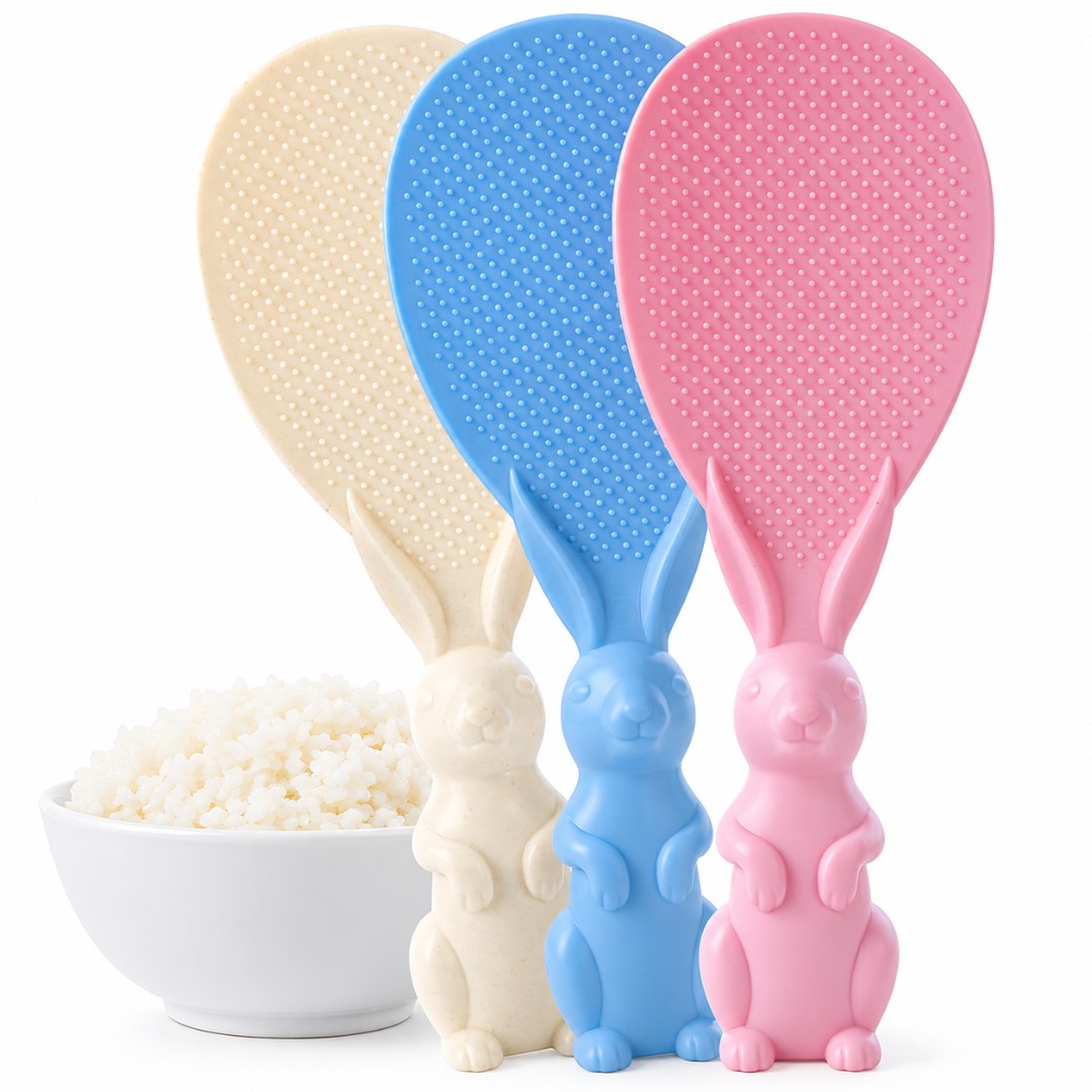Rabbit Standing Non-stick Rice Spoon in Assorted Color - Pack of 2