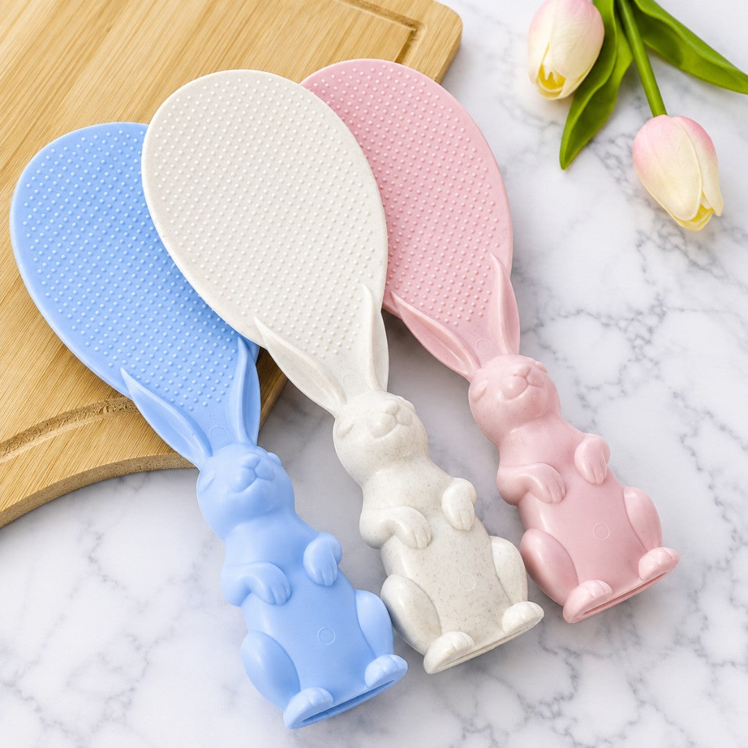 Rabbit Standing Non-stick Rice Spoon in Assorted Color - Pack of 3