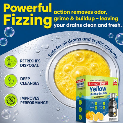 Foaming LemonBlast Yellow Bubble Tablets for Deep Cleaning(24 pcs)