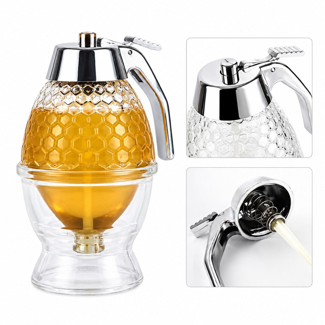 Honey Dispenser - Maple Syrup Dispenser Glass - Glass Honey Pot