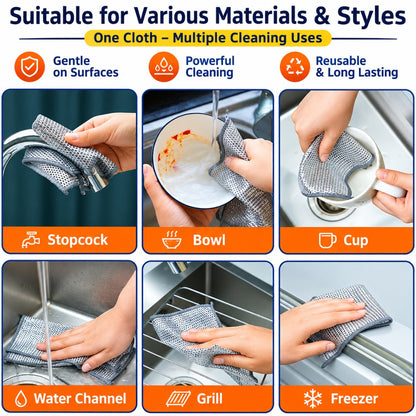 Multifunctional Non-scratch Wire Dishcloth - Pack of 5