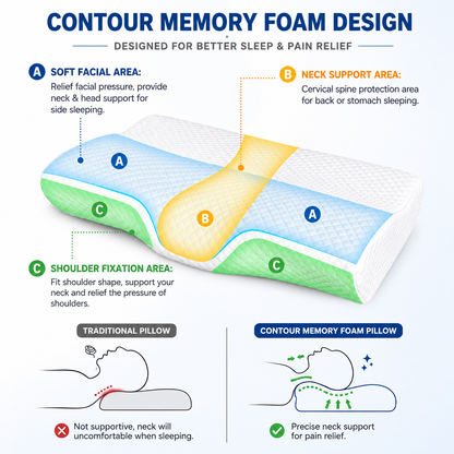 Foam Pillow for Neck Pain Relief