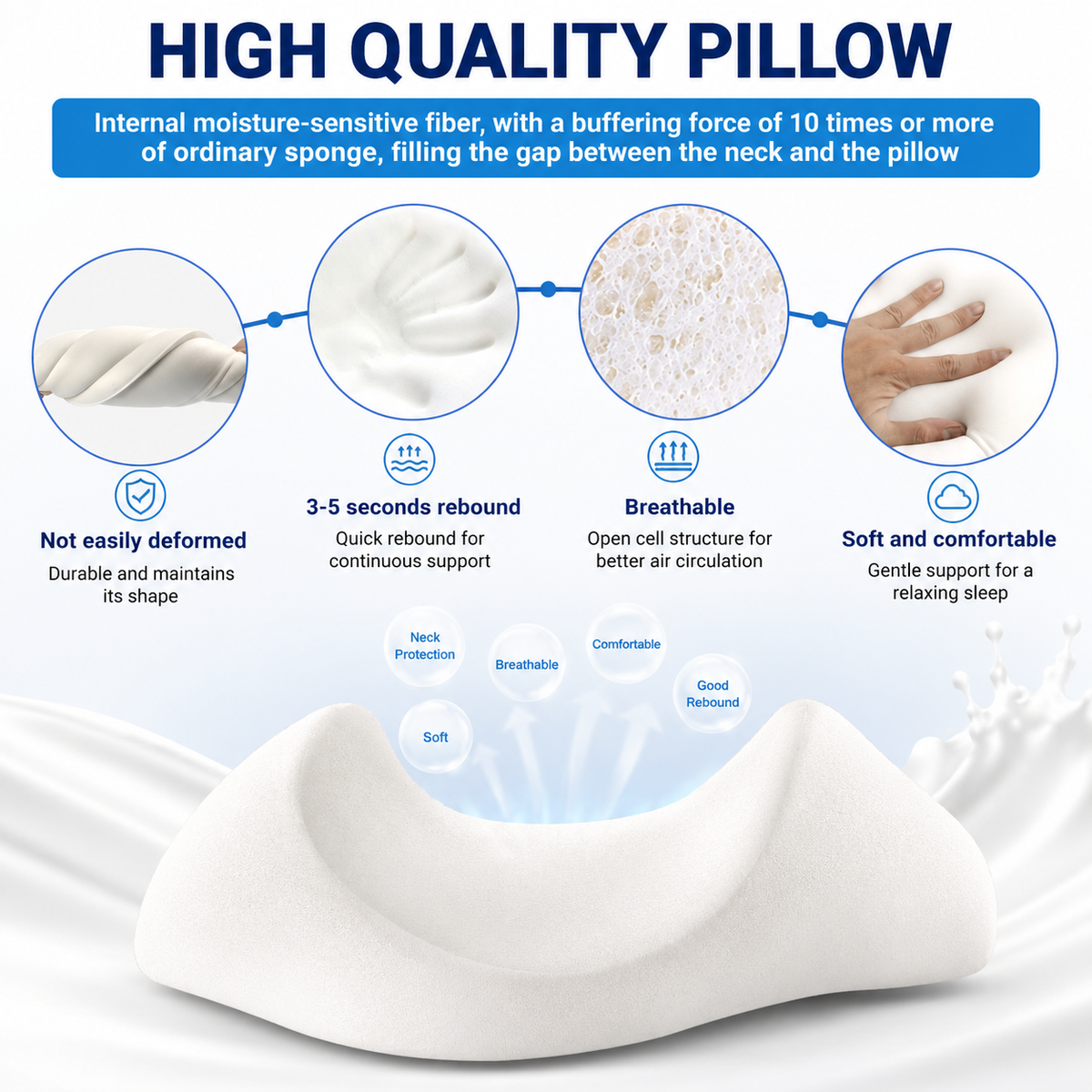 Foam Pillow for Neck Pain Relief