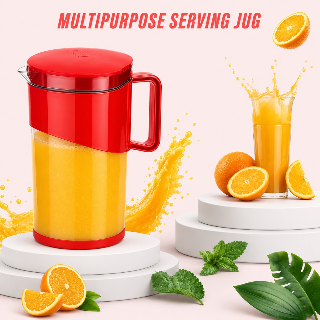 Plastic Water Jug with 4 Glasses in assorted colors