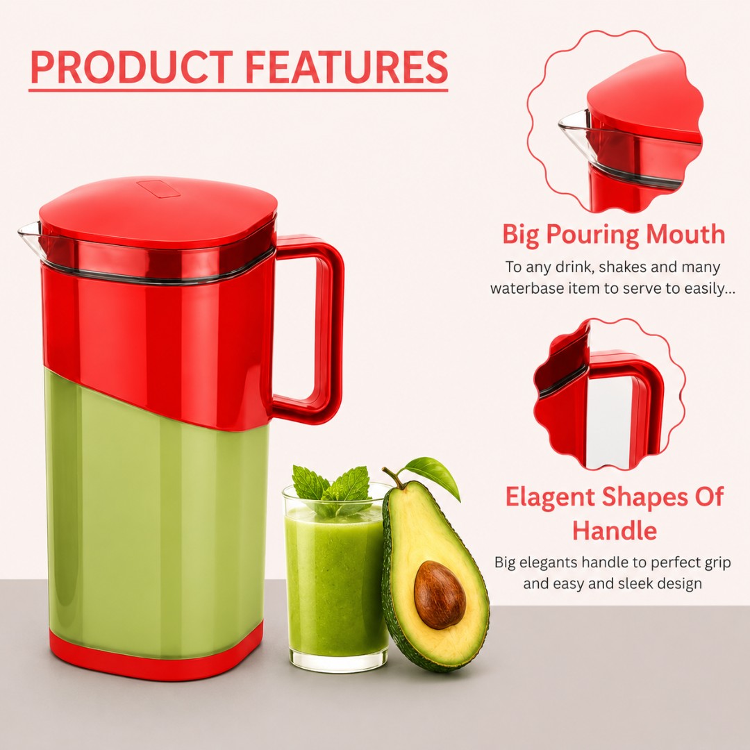 Plastic Water Jug with 4 Glasses in assorted colors
