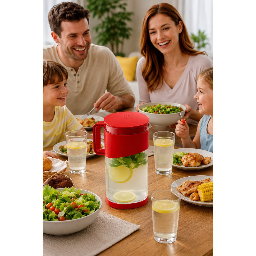 Plastic Water Jug with 4 Glasses in assorted colors