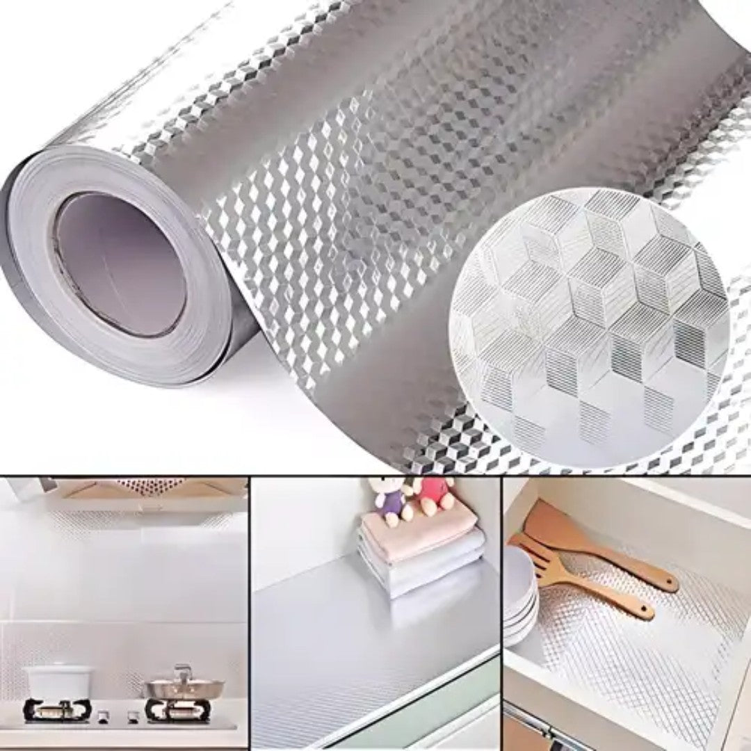Silver Aluminium Foil Sticker  Roll (Buy 1 Get 1 Free)