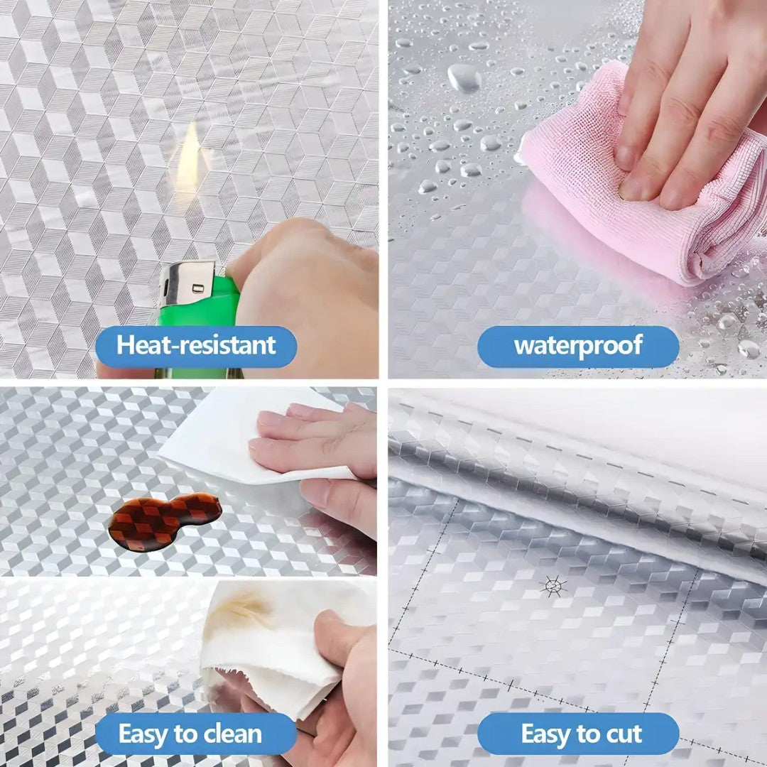 Silver Aluminium Foil Sticker  Roll (Buy 1 Get 1 Free)