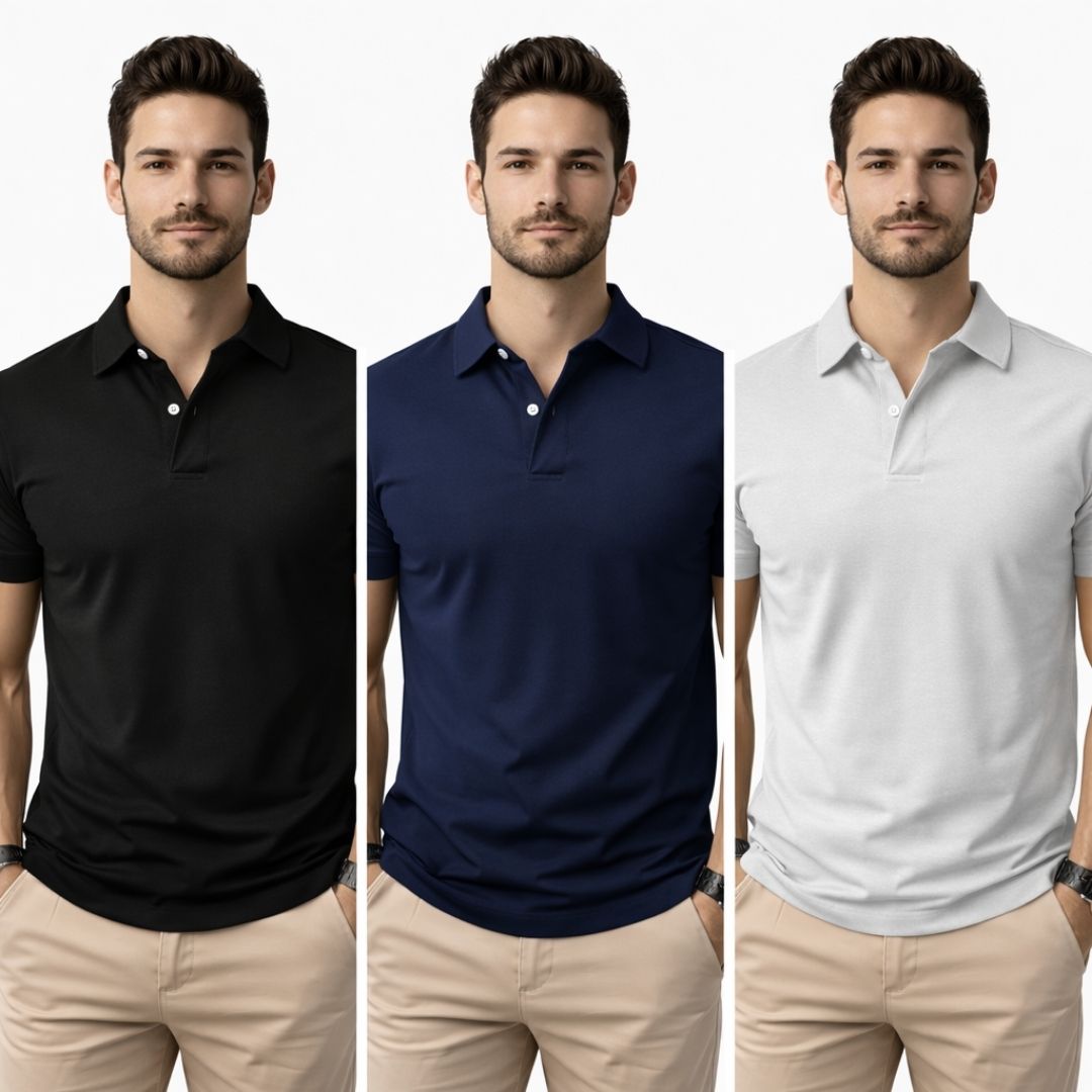 Mens Polo T Shirt - Pack Of 3 (Assorted Colors)