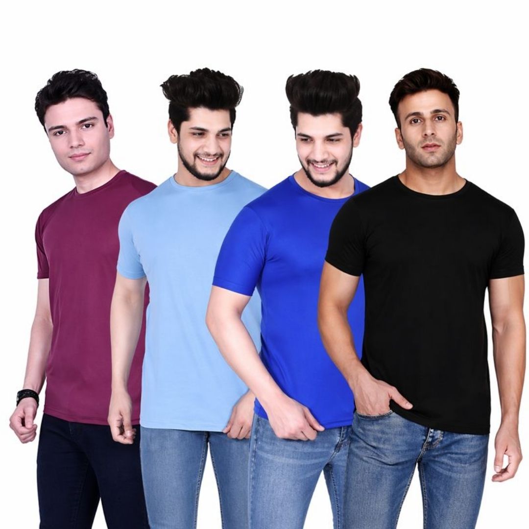 Men's T-Shirts - Pack of 4 (Assorted Colors)