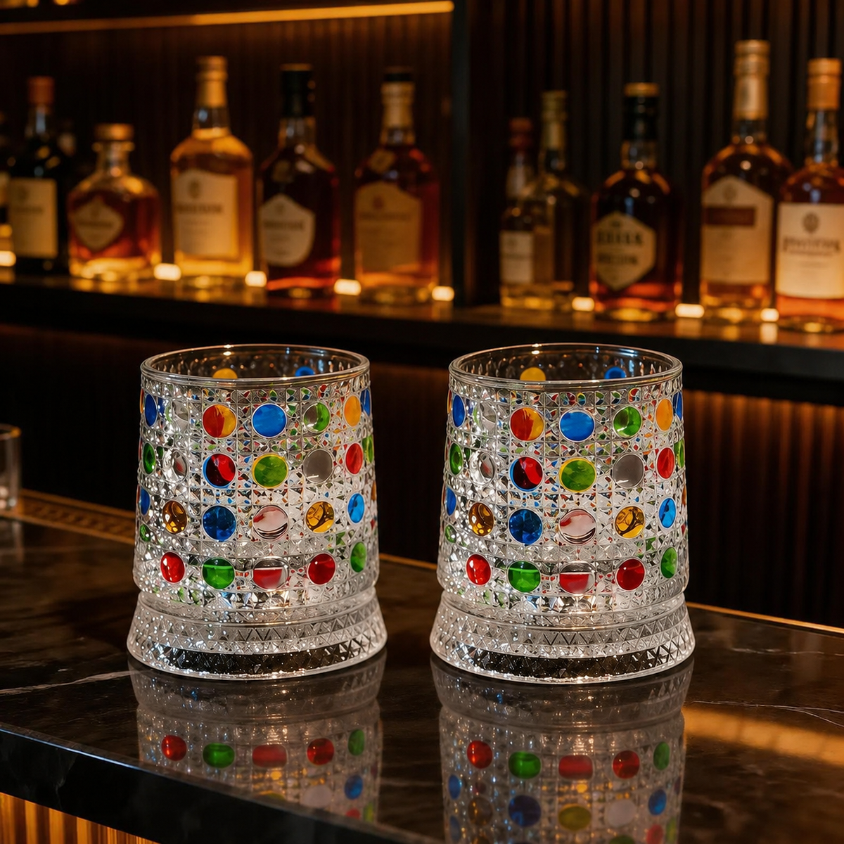 Diamond Swirl Rotating Drink Glasses