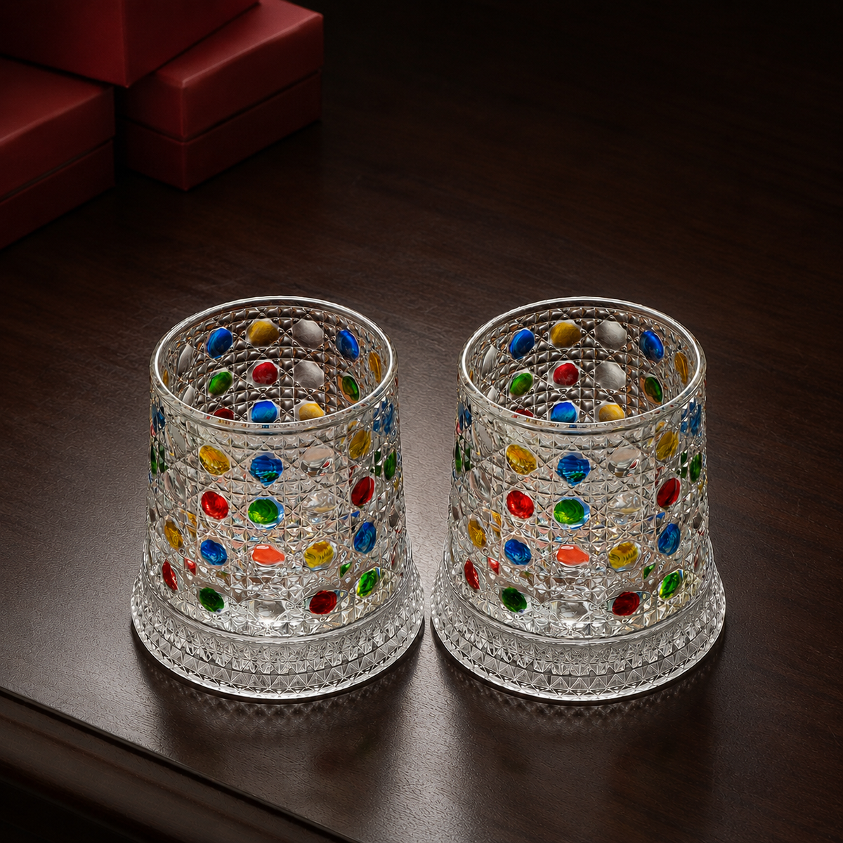 Diamond Swirl Rotating Drink Glasses