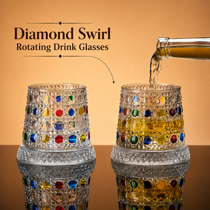 Diamond Swirl Rotating Drink Glasses