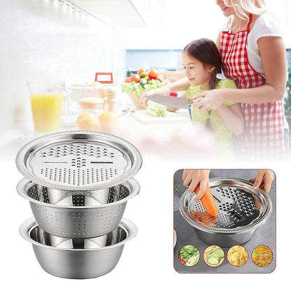 Stainless Steel Kitchen Drain Basket Set 3 in 1