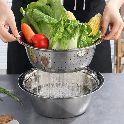 Stainless Steel Kitchen Drain Basket Set 3 in 1