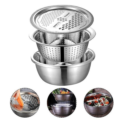 Stainless Steel Kitchen Drain Basket Set 3 in 1